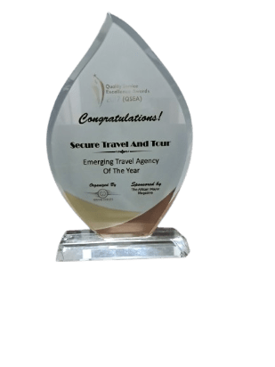 Travel Excellence Award plaque